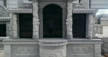 扬州 芝麻灰高档墓碑，土墓，可定制