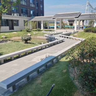 扬州 芝麻灰小区坐凳&栏杆安装效果