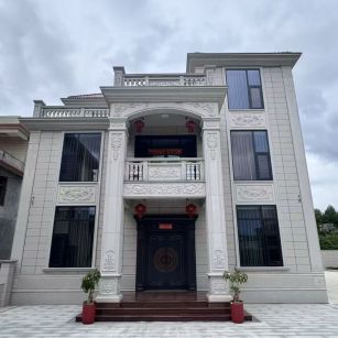 扬州 芝麻白石材别墅干挂案例展示