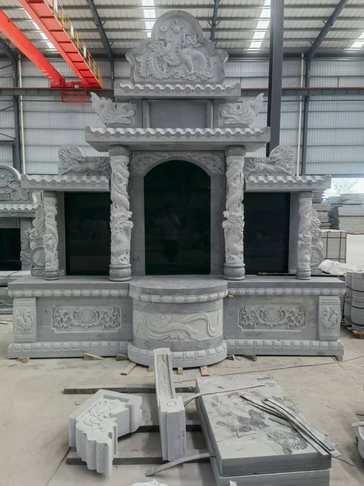 扬州 芝麻灰高档墓碑，土墓，可定制