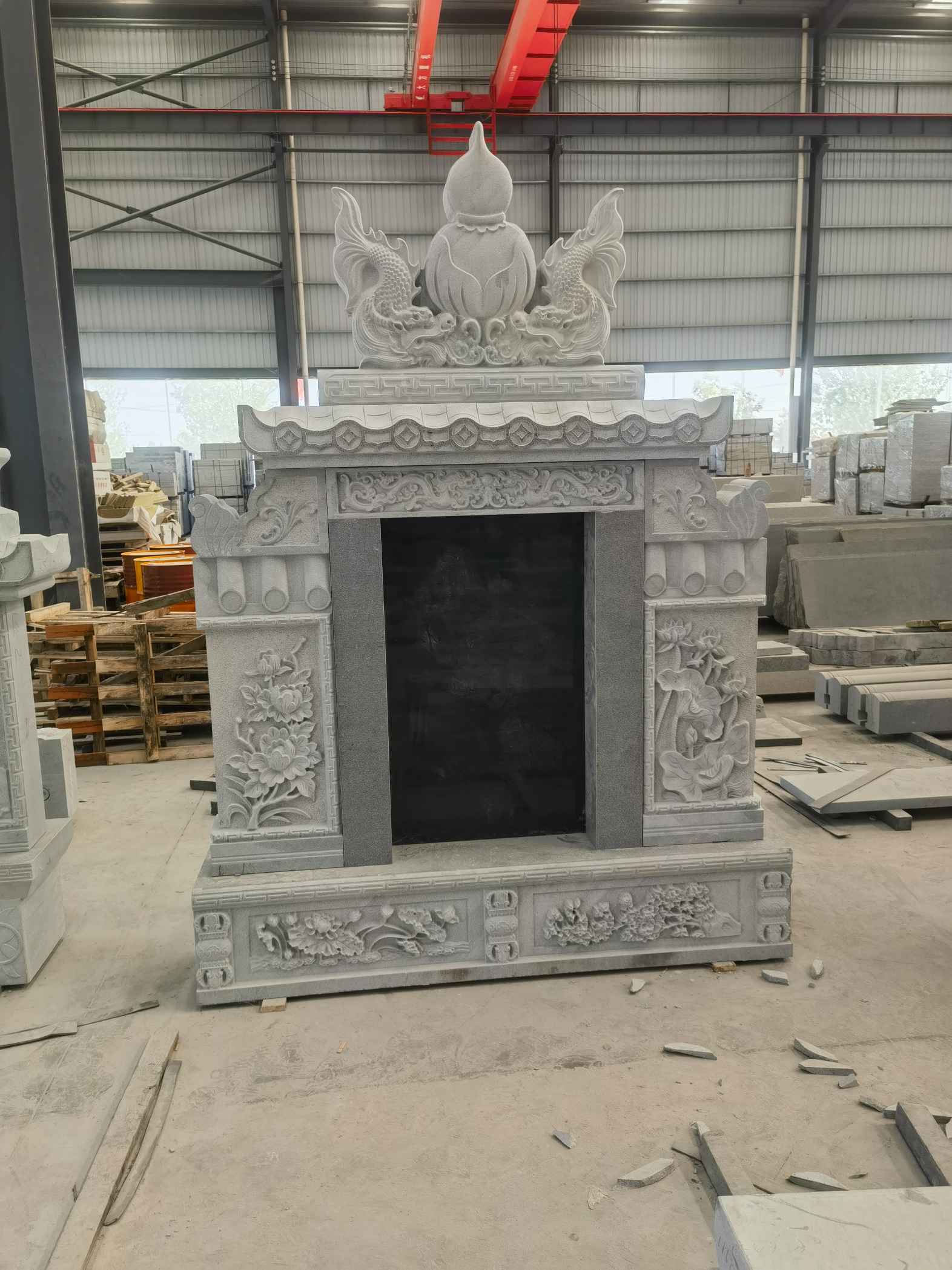 扬州 芝麻灰高档墓碑、土墓，一套也支持定做